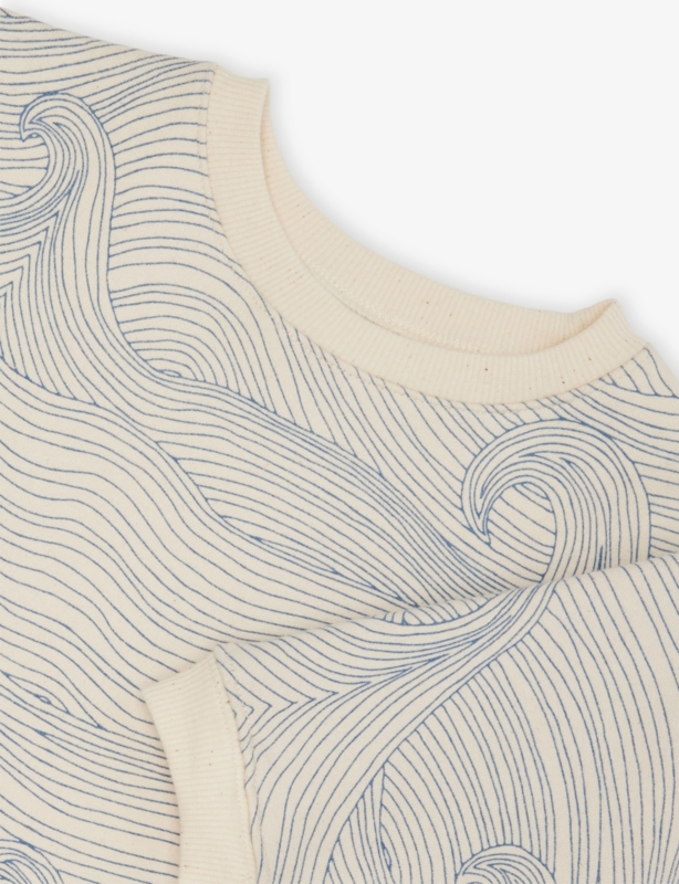 Seascape Patterned Cotton Sweatshirt 3 Months-5 Years