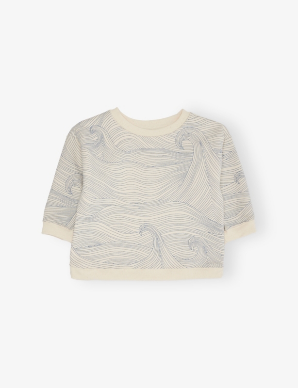Seascape Patterned Cotton Sweatshirt 3 Months-5 Years
