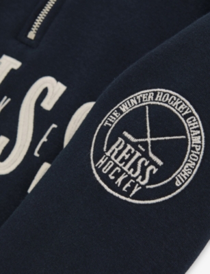 REISS: Martin Logo-Embroidered Cotton-Jersey Sweatshirt 13-14 Years