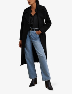 REISS: Odette Double-Lapel Wool-Blend Coat