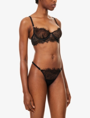 Bluebella Womens  Camelia Lace Thong In Black