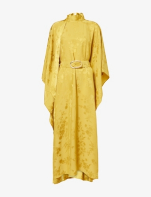 Womens Taller Marmo La Luna Floral Jacquard Woven Kaftan