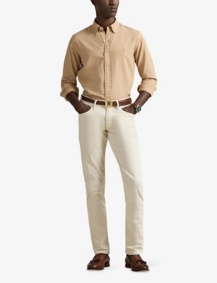POLO RALPH LAUREN: Brand-Embroidered Textured Cotton Shirt
