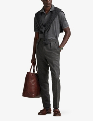 POLO RALPH LAUREN: Checked Custom Slim-Fit Cotton Polo Shirt