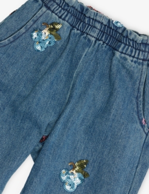 KONGES SLOJD: Magot Sequin Denim Trousers 12 Months-10 Years