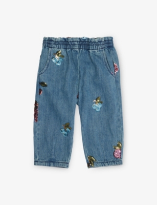 KONGES SLOJD: Magot Sequin Denim Trousers 12 Months-10 Years