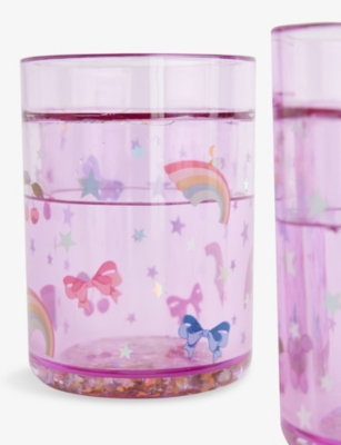 KONGES SLOJD: Rainbow Set of Two Plastic Glitter Cups