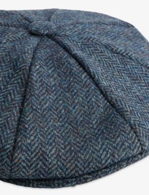 Dents Mens Navy Durleight Tweed Cap Xl In Blue