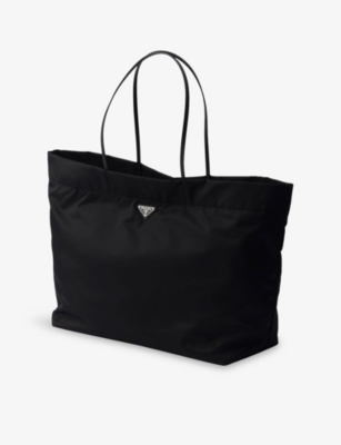 Prada Womens Black Re-nylon Large Woven Tote Bag In Black