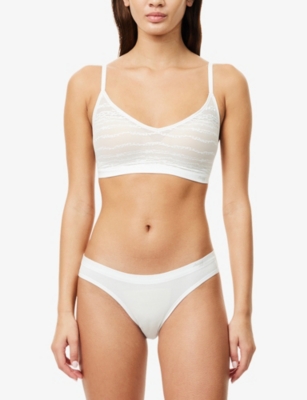 Sloggi Womens Silk White Free Evolve Mini Stretch-woven Brief In White