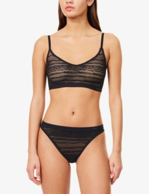 Sloggi Womens Black Free Evolve Padded Lace Bra In Black