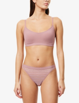 Sloggi Womens Date Night Pink Free Evolve Stretch-woven Padded Bra In Pink