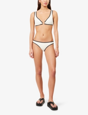 Seafolly Womens Ecru Hipster Textured Bikini Bottoms In White