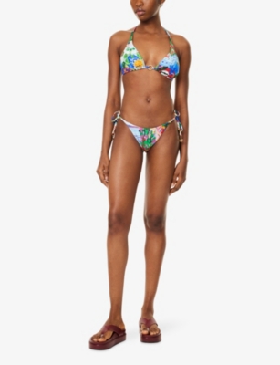 Seafolly Womens Sapphire La Boca Tie-side Bikini Bottoms In Green