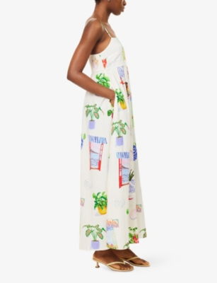 Seafolly Womens  La Boca Linen-blend Maxi Dress In White