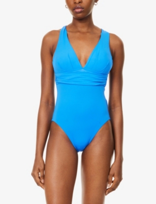 Seafolly Womens Sapphire Collective Cross-back Swimsuit In Blue