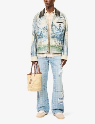 Amiri Mens  Mountain Graphic-print Cotton Blend Blouson Jacket In Blue