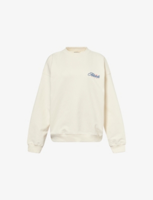 Adanola Womens  Varsity Collegiate Oversized Cotton-jersey Sweatshirt In Neutral