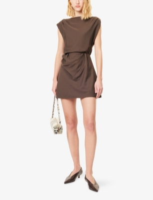 DISSH: Marmo Draped Woven Mini Dress