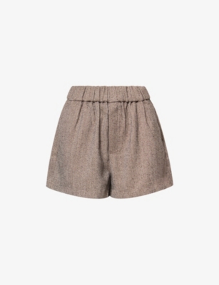 Dissh Womens Choc Frankie Tweed Stretch-woven Shorts In Brown
