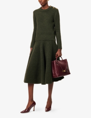 BOTTEGA VENETA: Bouclé Flared Knitted Midi Skirt