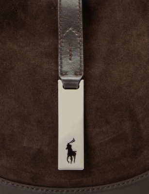 Polo Ralph Lauren Womens Polo Id Small Suede Shoulder Bag Chocolate In Brown