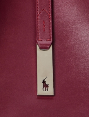 Polo Ralph Lauren Womens Polo Id Large Leather Shoulder Bag Pomegranate In Red