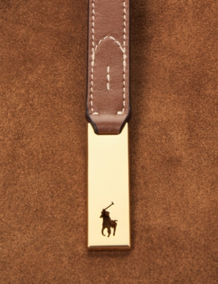 Polo Ralph Lauren Womens Polo Id Large Suede Shoulder Bag Cinnamon/cuoio In Brown