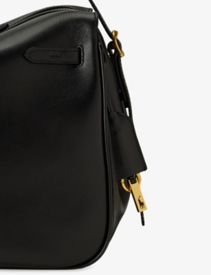 Polo Ralph Lauren Womens Black Polo Id Leather Satchel In Black