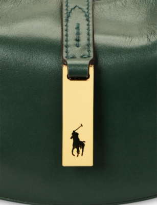 Polo Ralph Lauren Womens Bottle Green Polo Id Mini Leather Shoulder Bag In Green