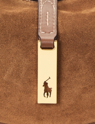 Polo Ralph Lauren Womens Cinnamon/cuoio Polo Id Mini Suede Shoulder Bag In Brown