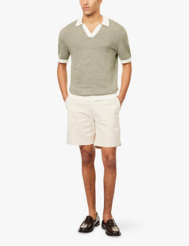 Horton Contrast-Trims Wool And Cotton Polo Shirt