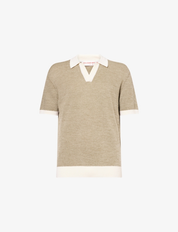 Horton Contrast-Trims Wool And Cotton Polo Shirt