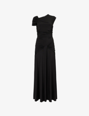 ROTATE BIRGER CHRISTENSEN: Asymmetric Sleeveless Stretch-Woven Maxi Dress