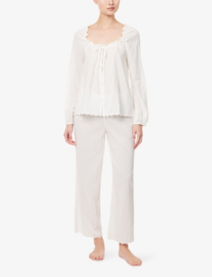REFORMATION: Paloma Ruffled Cotton Blend Pyjama Set