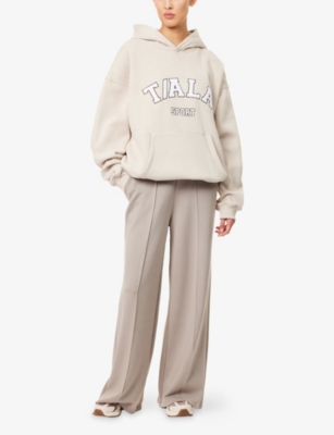 We Are Tala Omens Pebble Softsmart Wide-leg Stretch-woven Jogging Bottoms Xs In Gray