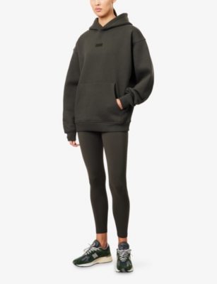 We Are Tala Omens Dark Moss Outdoors Graphic-print Cotton-blend Hoody In Green