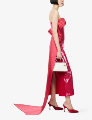 Huishan Zhang Womens Fucsia Greta Sequin Woven Gown In Pink