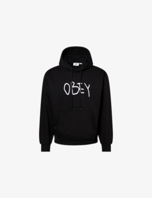 OBEY: Scribble Brand-Embroidery Cotton-Blend Hoodie