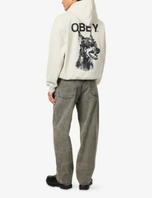 OBEY: Doberman Brand-Print Cotton-Blend Hoodie