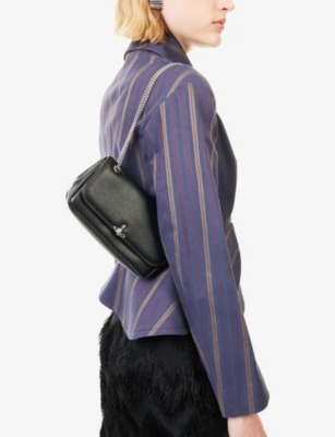 Vivienne Westwood Mens  Chain Faux-leather Cross Body Bag In Black