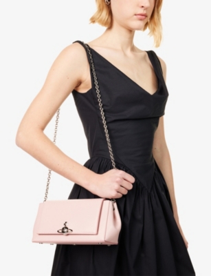 Vivienne Westwood Mens Pastel Pink Hazel Medium Leather Shoulder Bag In Pink