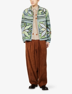 KARTIK RESEARCH: Hand-Embroidered Box Cotton Shirt