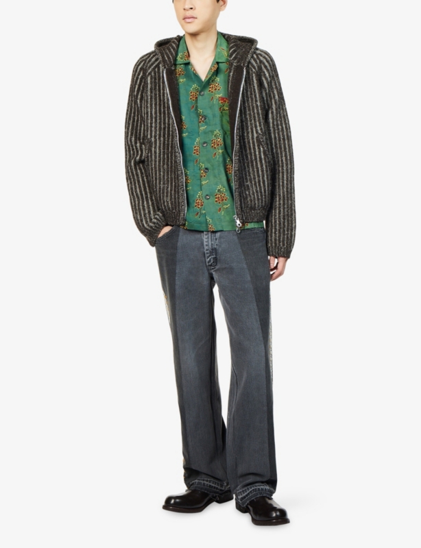 Floral-Print Silk Shirt