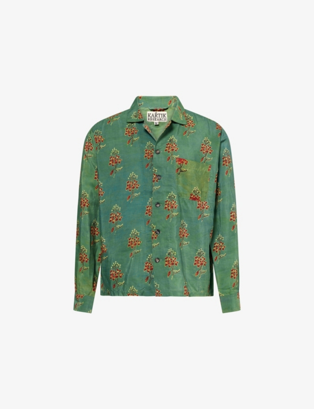 Floral-Print Silk Shirt