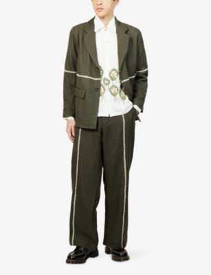 KARTIK RESEARCH: Hand-Embroidered Box Cotton Shirt