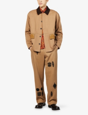 KARTIK RESEARCH: Zardozi Embroidered Denim Trousers