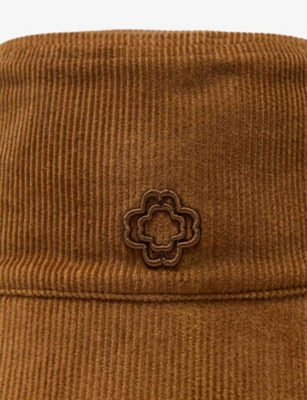 Maje Womens Brown Reversible Corduroy And Faux-shearling Bucket Hat In Brown
