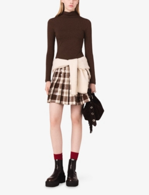 MAJE: Roll-Neck Long-Sleeved Jersey Top