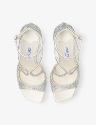 Jimmy Choo Azia 95 Embellished Sandals In Metallic